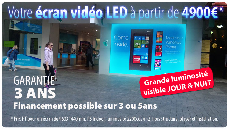 Affichage vitrine lumineux  Web, enseignes, imprimerie